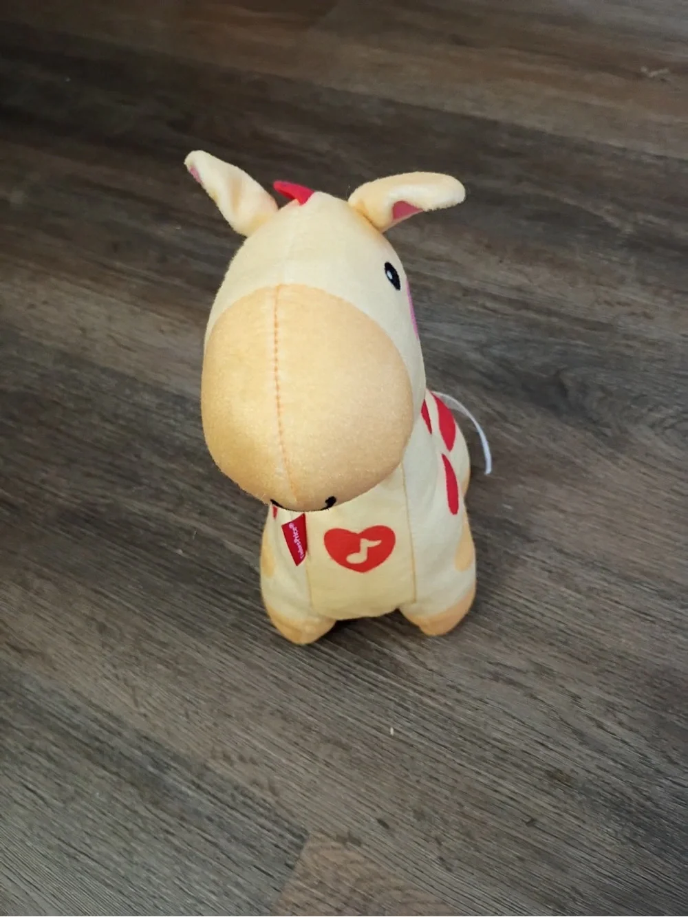 Fisher-Price Yellow Plush Giraffe with Red Heart Accents